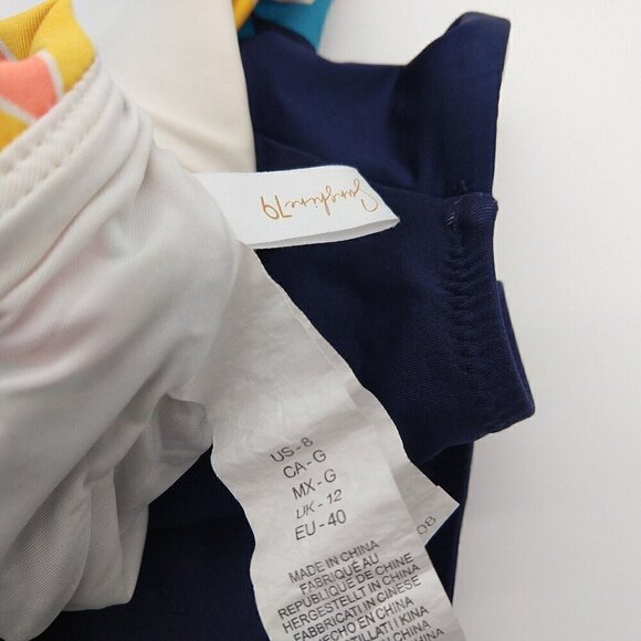 Sunshine 79 Mio High Neck Keyhole One Piece Swimsuit Size 8 Navy Blue Rainbow - Picture 10 of 11